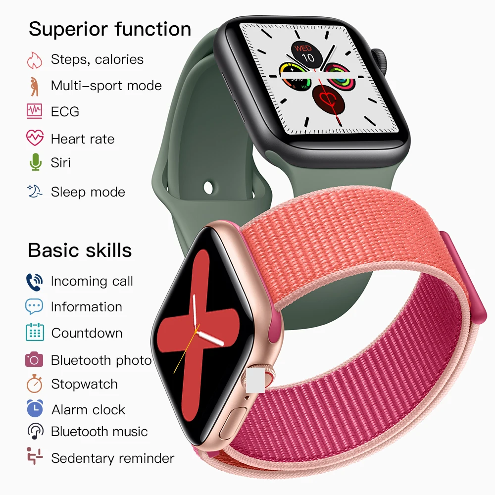 W55 Smart Watch Waterproof Wireless Charger Remote Control Siri Watch