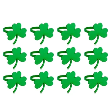 

Napkin Cover,Shamrock Napkin Rings Green Clover Napkin Holders Metal Napkin Decoration Rings,for Wedding and Dinner Decoration