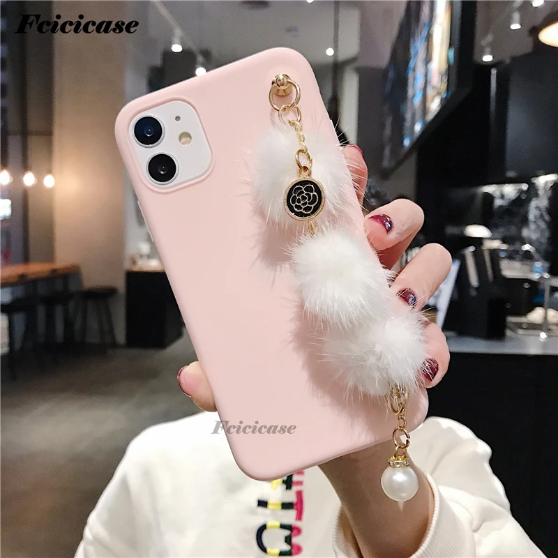 Luxury Bracelet Plush Case For Huawei P30 P20 P10 P8 P9 P10 Plus P20 P40 Pro Lite 2017 P Smart 2019 Soft TPU Back Cover