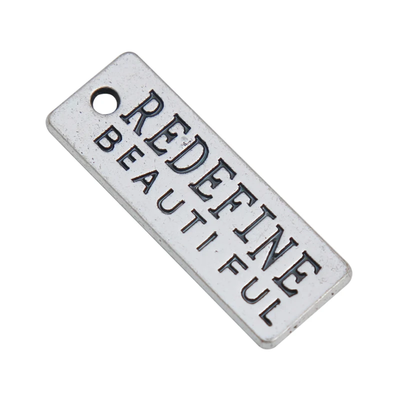 

HAEQIS Trendy AntiqueVintage Alloy Message Charms Redefine Beautiful Dog Tag Pendant Charms 10*28mm 50pcs