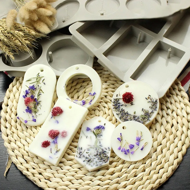 Flower Soap Mold Craft Accessories DIY Silicone Clay Aromatherapy Tablets Molds Hanging Ornaments Wax | Дом и сад