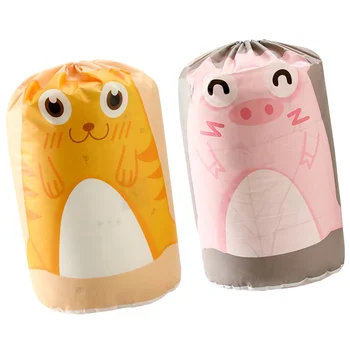 

2Pcs Quilt Drawstring Bag Quilt Blanket Dustproof Printed Storage Pouch for Home