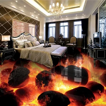 

[Self-Adhesive] 3D Flame Stone 23559 Floor Wallpaper Mural Wall Print Decal Wall Murals