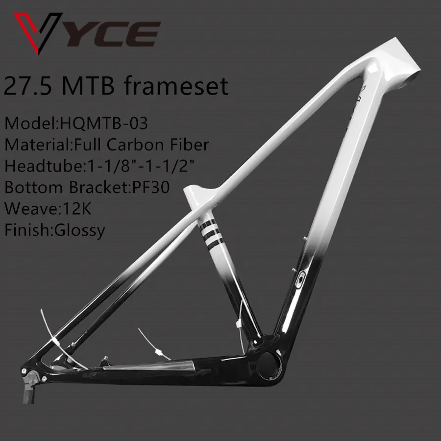 Best Price VYCE Bright black grad grey full Carbon MTB Bike Frame Disc Brake 27.5 UD glossy Frameset Bicycle 31.6mm 135xQR 142x12mm Best Price VYCE Bright black grad grey full Carbon MTB Bike Frame Disc Brake 27.5 UD glossy Frameset Bicycle 31.6mm 135xQR 142x12mm