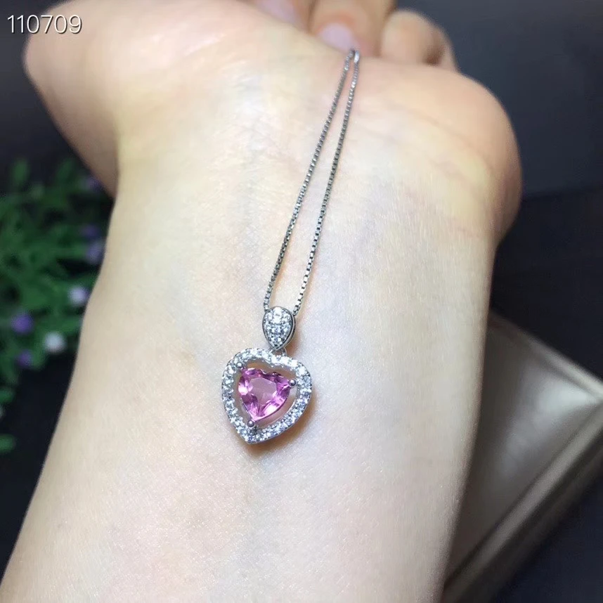 Pink Topaz Heart .925 Sterling Silver Pendant .75" FREE SHIPPING Pink Topaz Heart .925 Sterling Silver Pendant .75" FREE SHIPPING