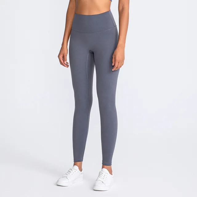 Lulu Quality Leggings Sport Women Fintess Tight High Waist Yoga Pant Butter Soft Gym Clothe 100%squat Proof Compression Athletic Ink gray