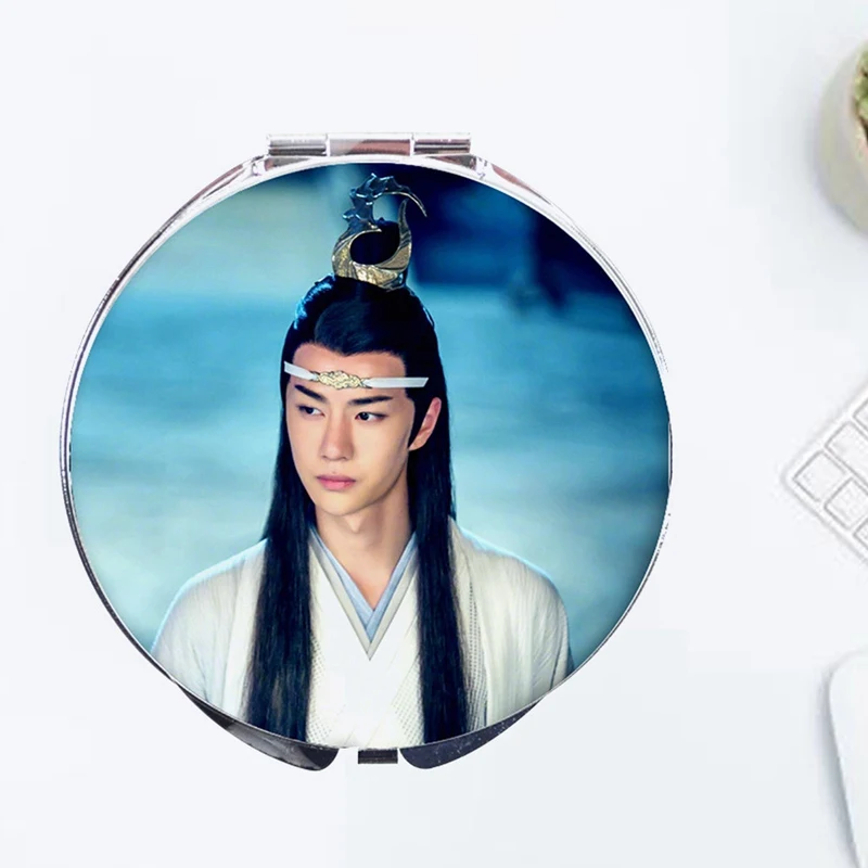 Chen Qingling Wang Yibo Xiaozhan фото портативные двухсторонние компактные зеркала Лупа элегантные модные ручное Карманное зеркальце