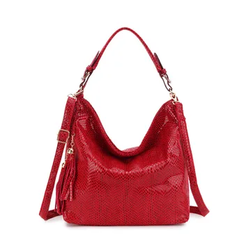 

High Quality PU Leather Women Luxury Handbags Purse Hobo Tassel Serpentine Women Shoulder Bags Ladies Designer Crossbody Bags
