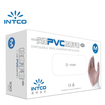 

INTCO 100PCS Disposable PVC Gloves Examination Gloves Powder Free Hair Care Dyeing Tools Gloves Apron Home Barber