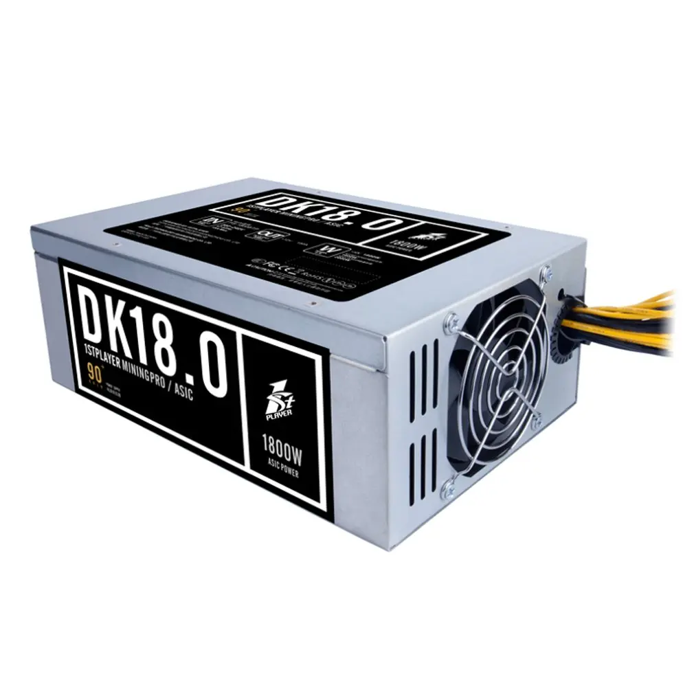 

PS-1600BTP Low Noise Mining PSU 1800W High Power Basic PC Mining Power Supply with 2pcs 8cm Cooling Fan & SGCC Case