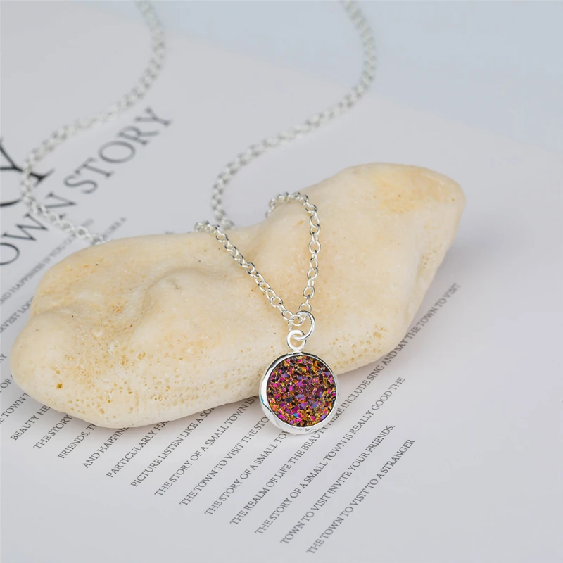 Модное цветное ожерелье с подвеской в виде кристаллов женское ювелирное изделие