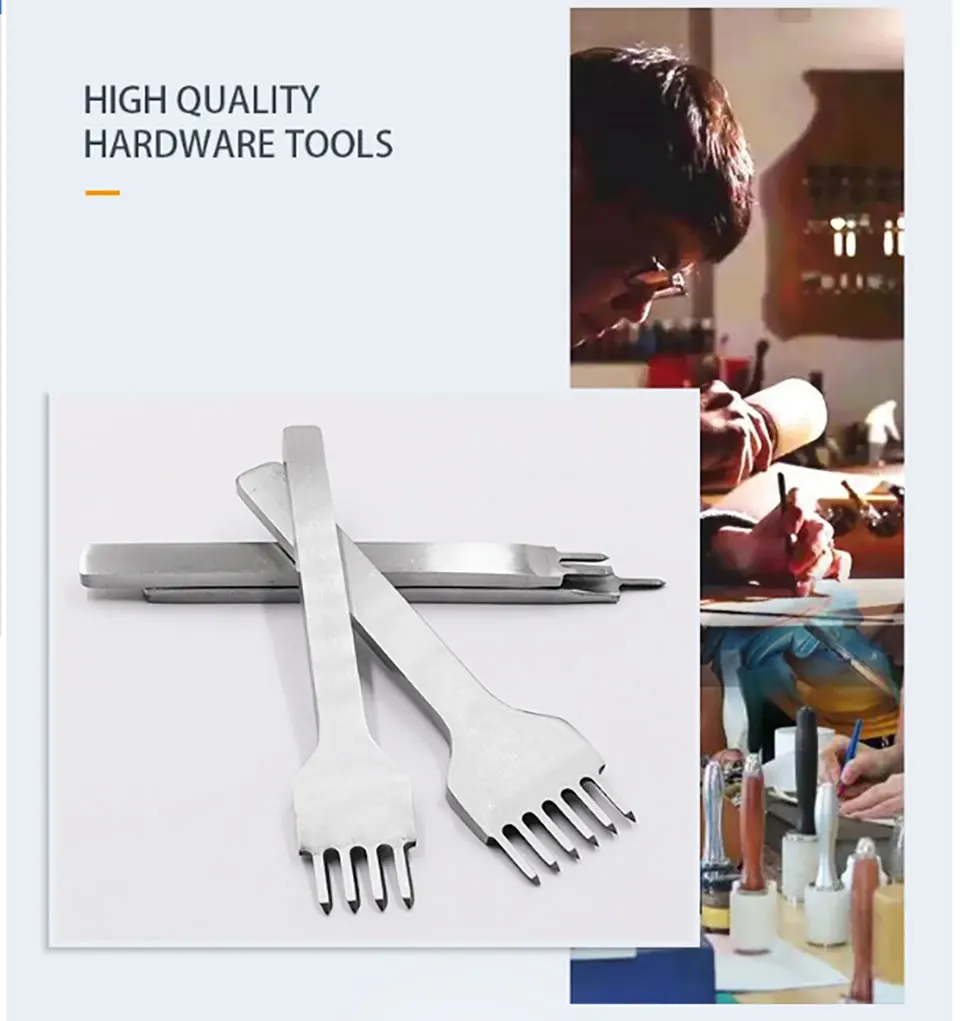 4 шт./компл. инструменты для кожевенного ремесла черные стальные кожаные дырокол 1