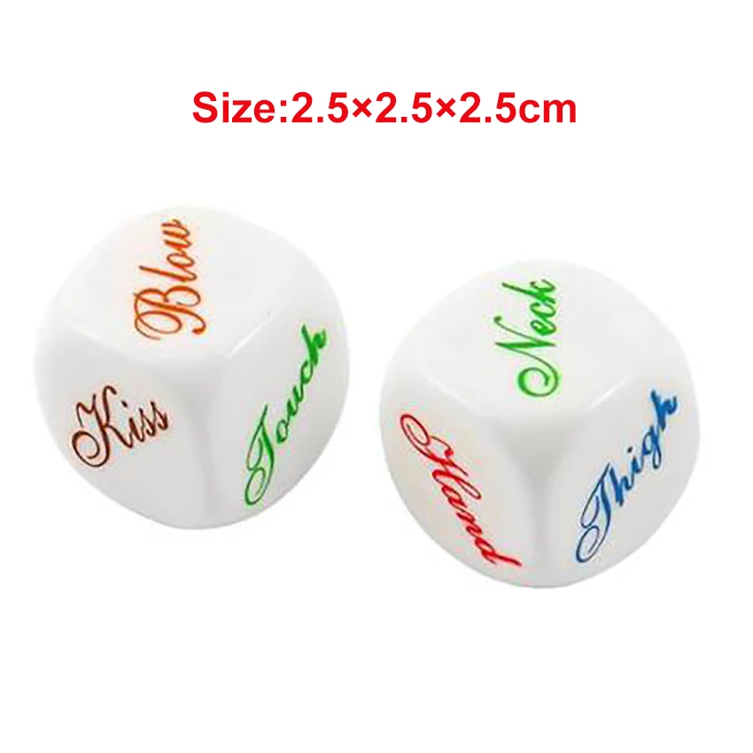 Sex Dice for Adult Couples 6 Sided Acrylic Cube Erotic Dice Positions Love Game Flirting Toy 2Pcs