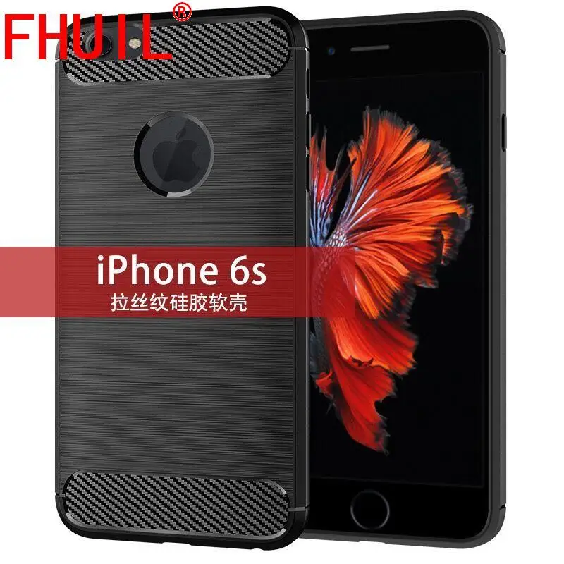 

TPU Carbon Fiber Texture Silicon Case for iphone 6s rubber Covers shock proof TPU case for iphone 6s cases Phone Accessories