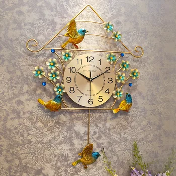 

Bird clock wall clock living room quiet personality family clock modern decoration atmosphere bedroom fashion wall watch