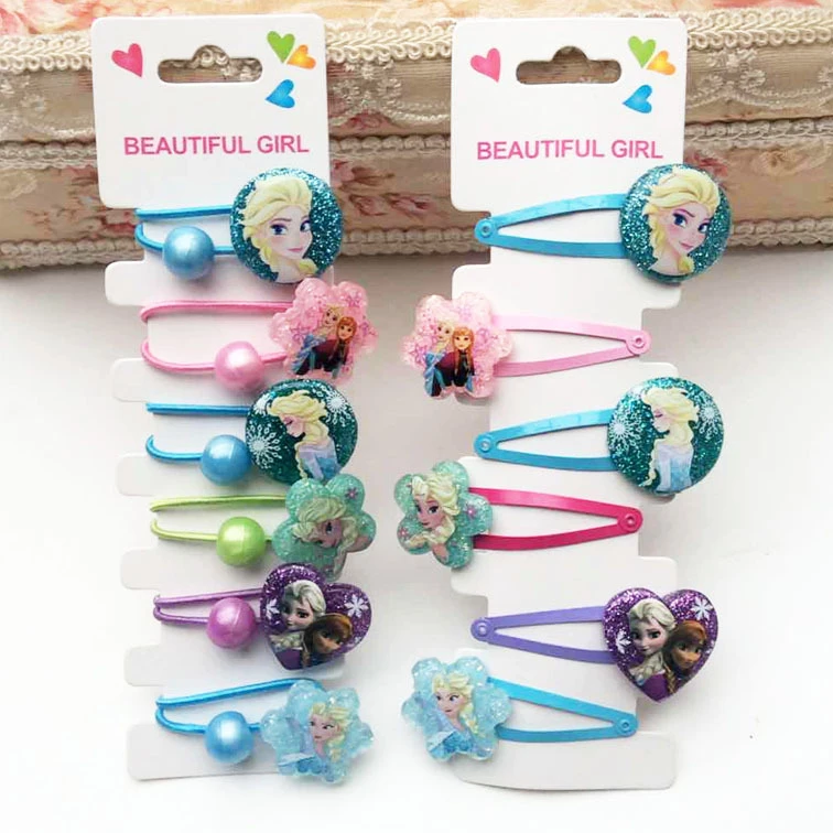 女の子のためのディズニープリンセスのヘアアクセサリー 漫画のヘアロープ 女の子のためのエルザヘアクリップ ヘアピン メイクアップジュエリー 6個 女子ヘアアクセサリー Aliexpress