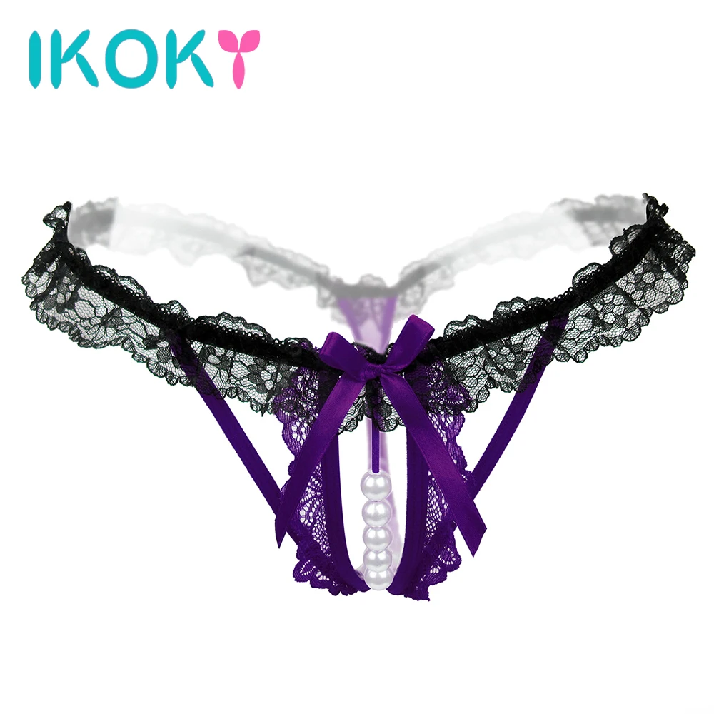 

IKOKY Sex Pearl G-string Thong Panties Sexy Lingerie For Women Porn Lace Women Costumes Babydolls Chemises Erotic Underwear