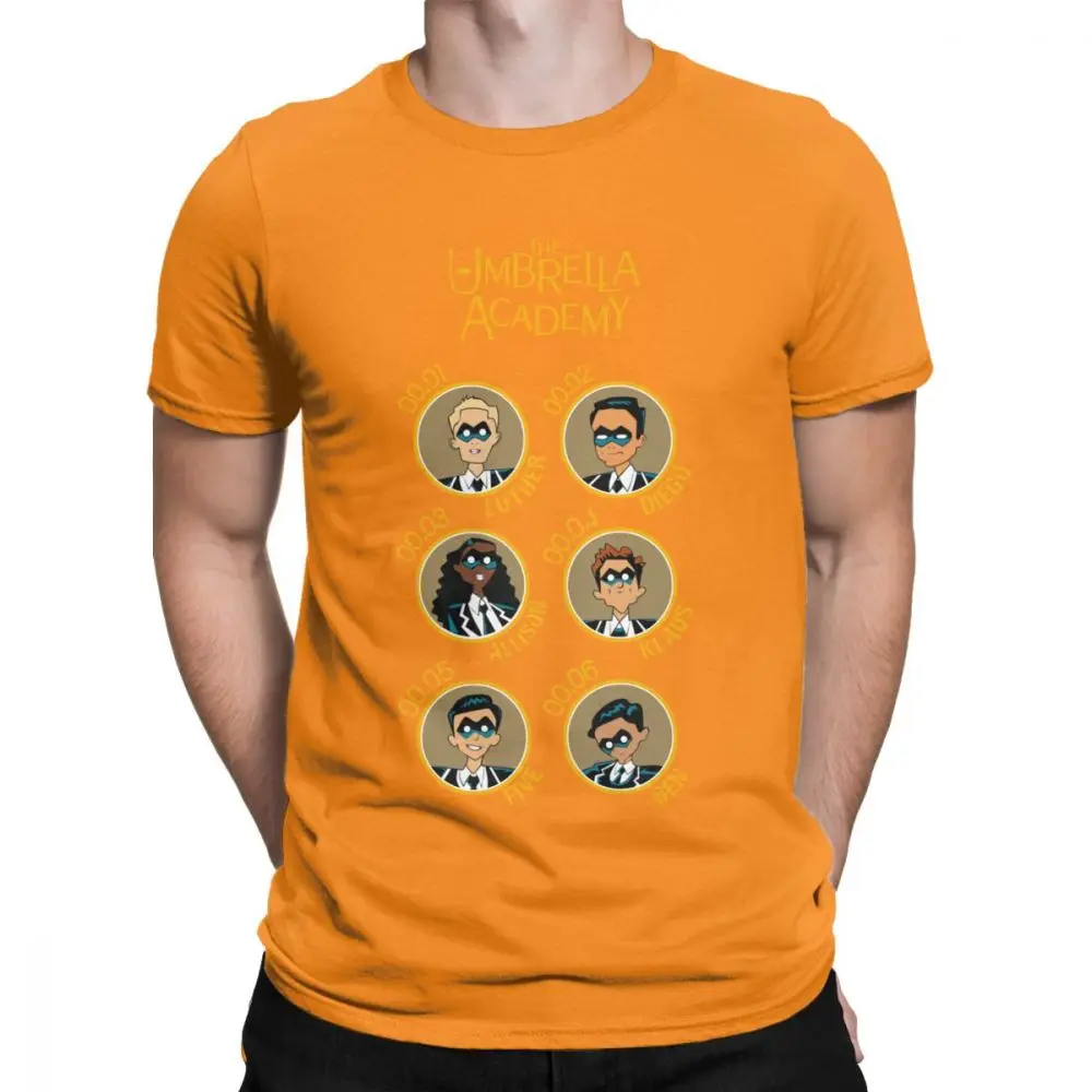 Мужская футболка с зонтиком, с героями мультфильмов, с юмором, хлопковые футболки, с коротким рукавом, ча-Диго, комикс, футболка с круглым вырезом, топы с принтом - Цвет: Оранжевый