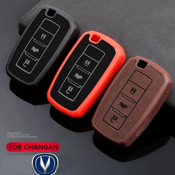 

New Plastic+Leather Car Key Case Cover Shell For Changan CS15 CS35plus CS35 CS55 CS75plus EADO Alsvin Accessories
