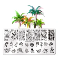 Stainless Steel 6*12cm Nail Stamping Plate Butterfly Leaves Tree Print Image Stencil Nail Art Stamp Templates 1