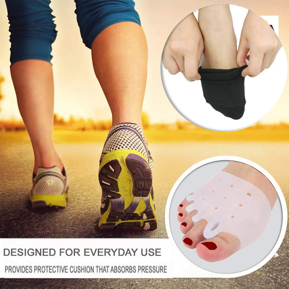 Tcare Foot Care Brace Support Gel Foot Pads, Correct Toes Naturally with Toe Separators Great Choice for Fighting Bunions Unisex Tcare Foot Care Brace Support Gel Foot Pads, Correct Toes Naturally with Toe Separators Great Choice for Fighting Bunions Unisex
