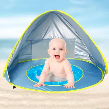 

Kids Waterproof Pop up Awning Beach Sunshelter with Pool Outdoor Camping Tent Ocean Ball Toy Tents Easy Babysitter