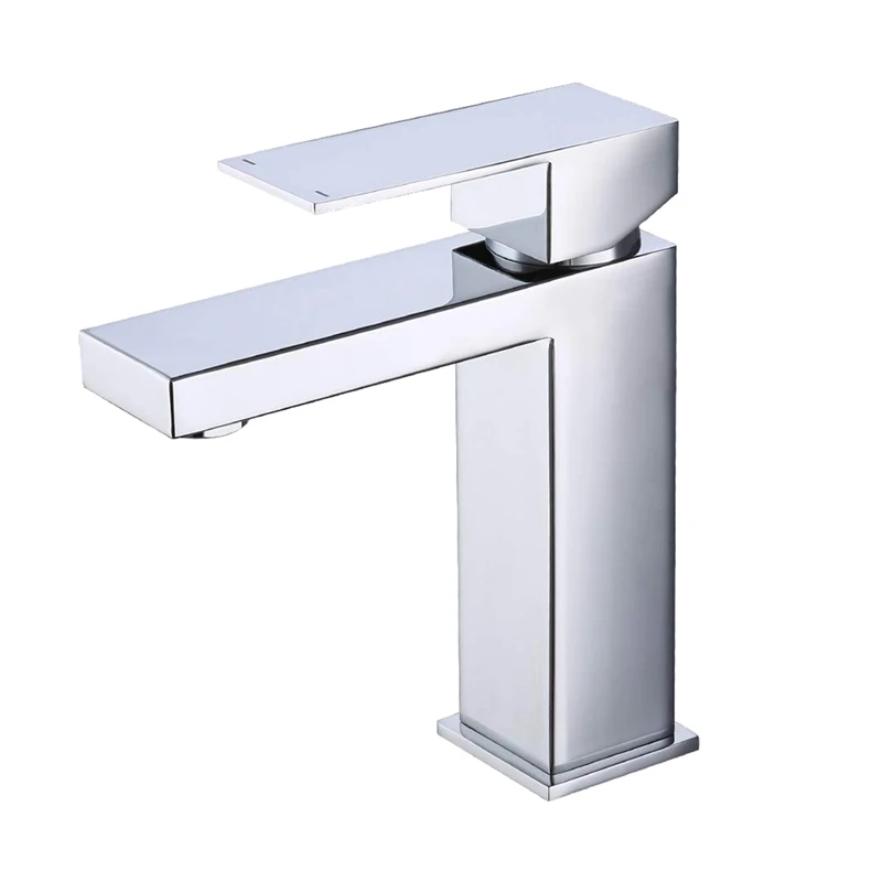 

Bathroom Sink Single Handle Lead-Free Type Stainless Steel Faucet Lavatory Single Hole Vanity Sink Faucet Polished Chrome