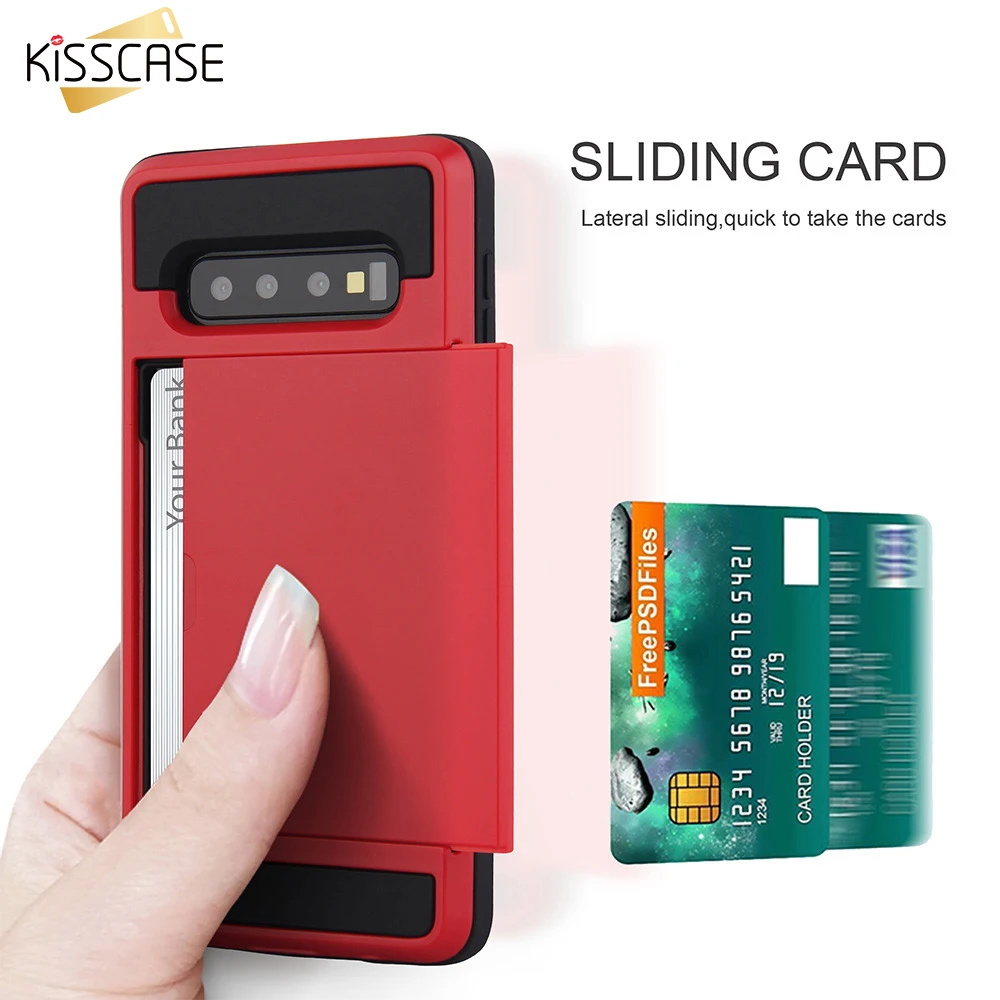 KISSCASE Slim Card Slot Case For Samsung S9 Plus S10 Note 8 9 Back Cover S7 EDGE S10E Lite Funda |