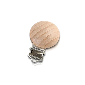 

5 Pcs Beech Wood Baby Clasps Feeding DIY Soother Nursing Holder Safe Infant Solid Round Non Toxic Pacifier Clip Accessories