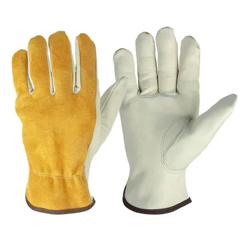 

Unisex Leather Working Planting Tools Anti-slip Protection Wear-resisting Security Gardening Gloves Labor Gloves Welding