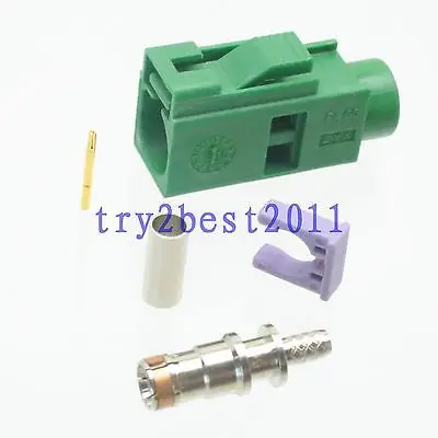 

DHL/EMS 50 Sets 1pce Connector Fakra SMB E 6002 jack pin crimp RG174 RG316 LMR100 Straight -C1