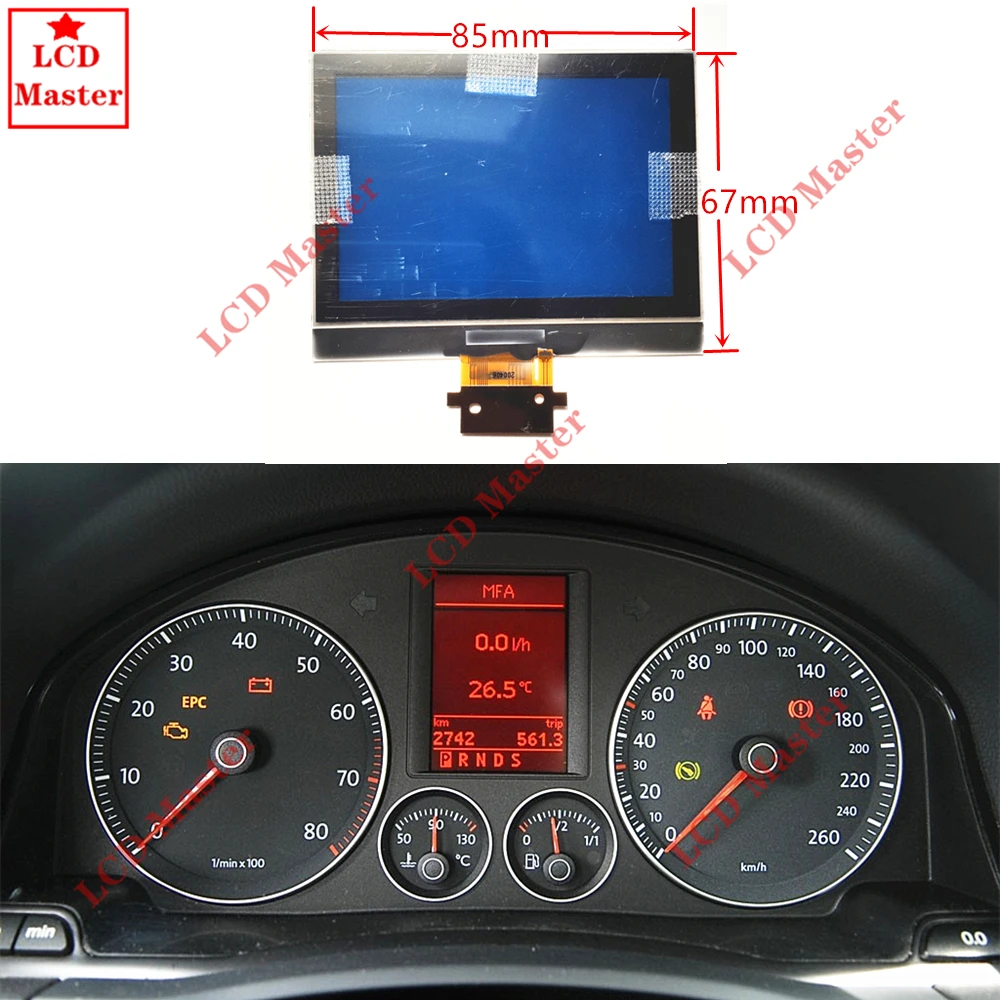 LCD Display 1pcs LCD Display Screen for VW Jetta/Touran/Passat/Golf 5/Jetta/SEAT / EOS US Model Instrument Cluster Dashboard Pixel Repair