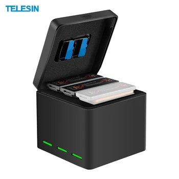 

TELESIN 2-in-1 Battery Charging Case for DJI OSMO Action Camera Hub Quick Charge 3 Port for Charging with 2pcs Batteries