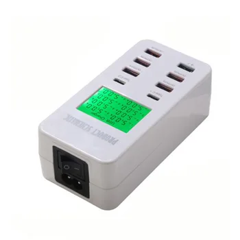 

USB Charger 8-Port Smart Charger QC3.0 Chip Charging Type-c Interface with LCD Display US Plug