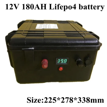 

Waterproof 12v 180ah Lifepo4 Lithium Battery Pack with BMS for Solar Home System Power Supply Monitor Computer +10A Charger