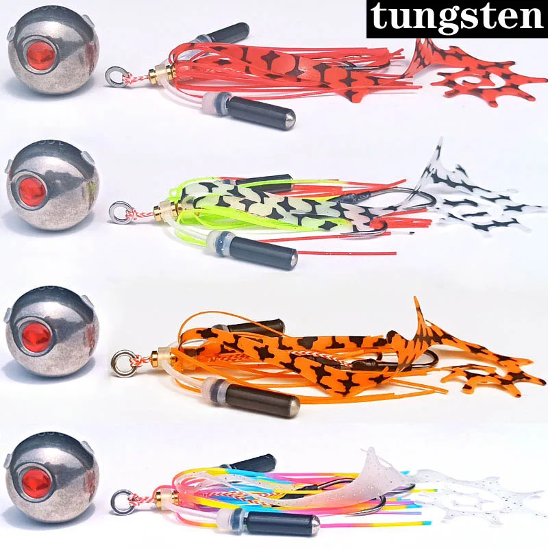 Tungsten 45g 60g 80g 100g 120g 150g 180g Kabura Pesca Slider Snapper/Sea bream Jig head with skirt jigging lure