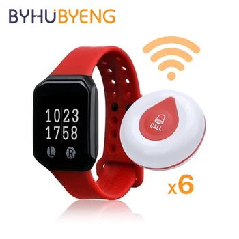 

BYHUBYENG Waterproof Restaurant Emergency Call Button System Wrist Watch Pager Wireless Paging Patient Customer Service