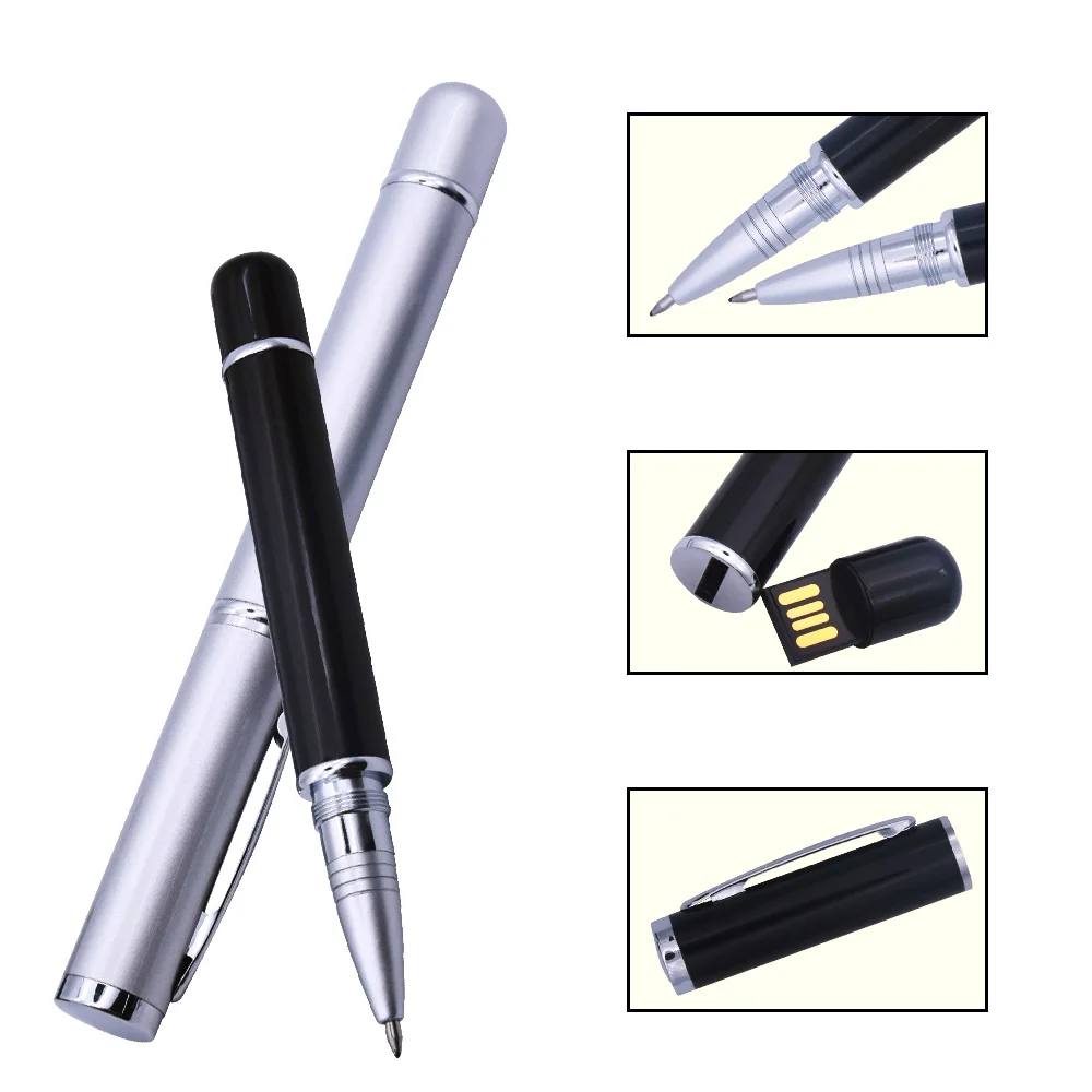 

Pen Stick USB Black and White Classic Style Pen Drive 16gb 8gb Usb Flash Drive Pendrive 32gb 64gb Business Gift Custom Logo pens