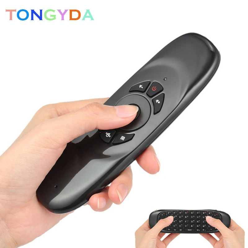 

Wireless Keyboard C120 English Russian 2.4G RF Air mouse Remote Control With Voice Backlight for Android Smart TV Box X96 MAX