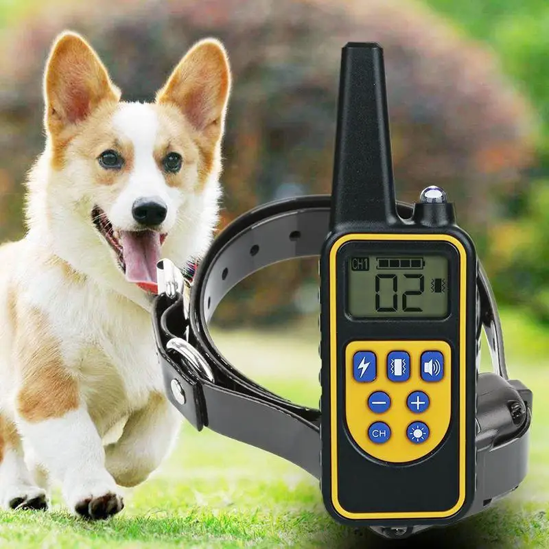 2 X ошейника для entrenamiento eléctrico para perros con Control remoto recargable a prueba de agua 800m pantalla LCD