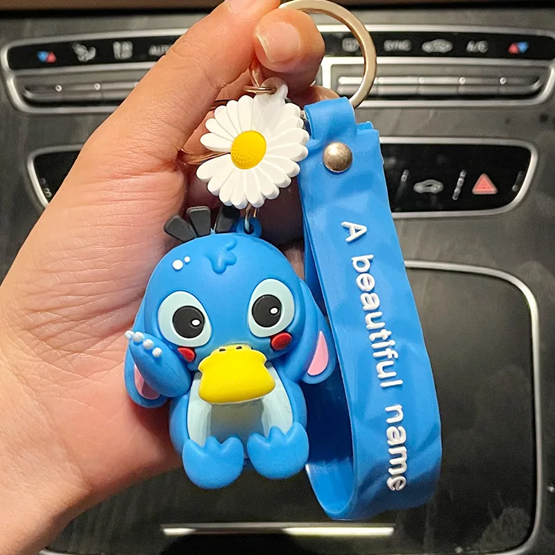 Disney Stitch Keychain Variety of Cartoon Lilo & Stitch Cute Doll Keyring Fashion Couple Bag Ornament Key Chain Car Pendant Gift