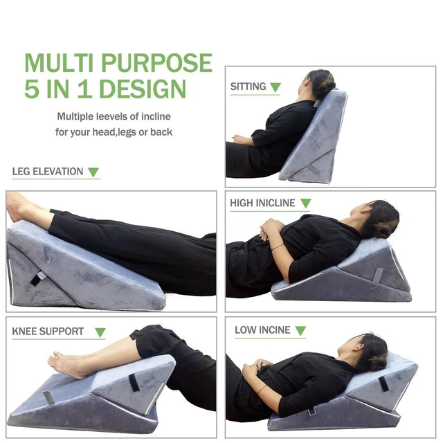 Leg Elevation Wedge Pillow for Sleeping, After Surgery, Memory Foam