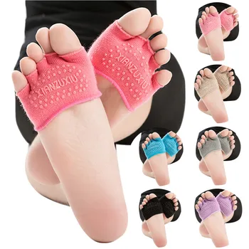 

Women Invisible Gym Sport Non Slip Toe Socks Half Grip Heel Five Finger Socks Relief Foot Pads Insoles Socks