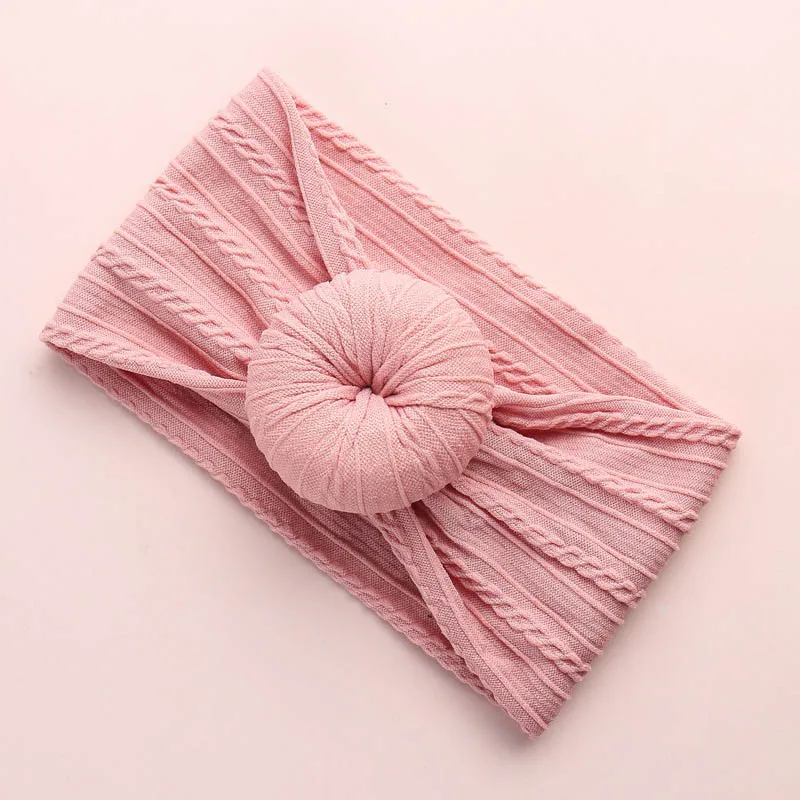 New Baby Girls Headbands Bows Elastic Newborn Baby Turban Headbands Hair Bands For Girls Kids Haarband Baby Hair Accessories - Цвет: style1 dark pink