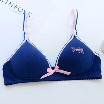 

Cotton Teenage Girl Underwear Bow Students Bra Wire Free Training 12-16 Year New