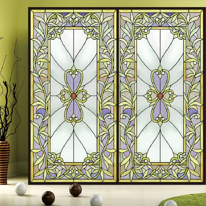 Непрозрачный пользовательский размер стеклянные наклейки пятнистый, статический не цепляется без клея многоразовые европейские церковные ванная комната уединение Protaction 55 см x 10 см