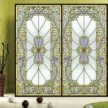 Непрозрачный пользовательский размер стеклянные наклейки пятнистый, статический не цепляется без клея многоразовые европейские церковные ванная комната уединение Protaction 55 см x 10 см