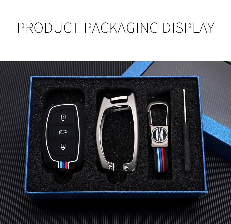 Custodia per chiave auto in lega di zinco per HYUNDAI TUCSON IX35 SOLARIS I25 I30 MISTRA ACCENT Car KEY Bag Smart Key Car Styling portachiavi - H3657ed0eaaac48a3861cb811af133543O