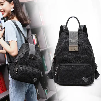 

2019 new fashion trend anti-theft backpack women bag casual travel bag large-capacity mother bag purse handbag bookbag