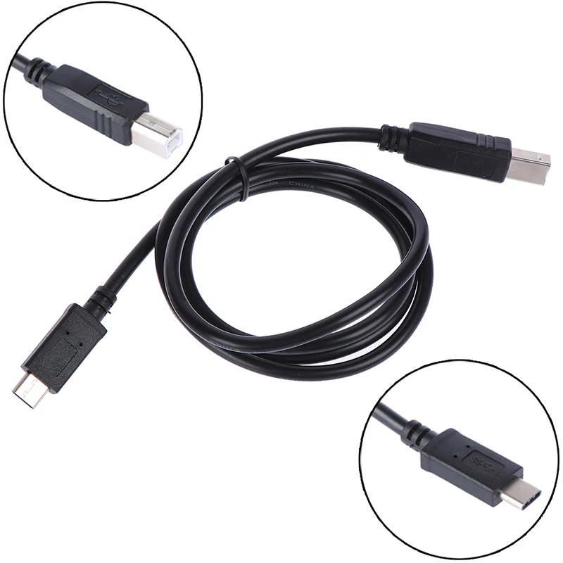 USB-C USB 3.1 Type C Male Connector to USB 2.0 B Type Male Data Cable for Cell Phone& Printer& Hard Disk